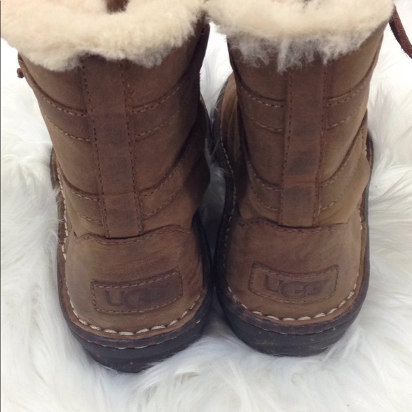 Ugg Women's Caspa Shearling Leather Boots Brown 6 - Picture 4 of 8